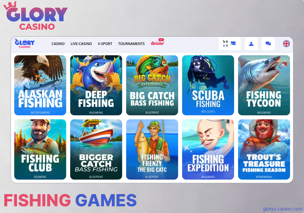 Fishing games available in Glory Casino Pakistan
