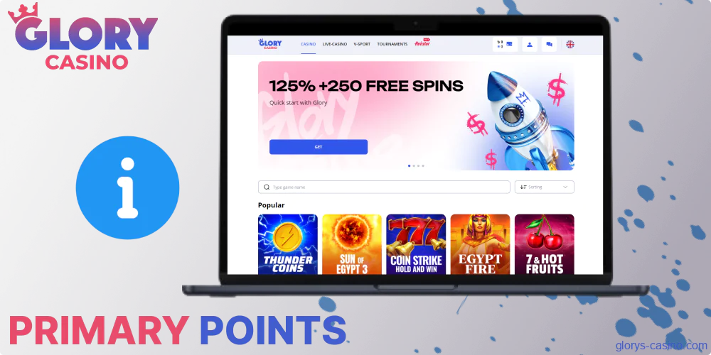 Information about Glory Casino gambilng website in Pakistan